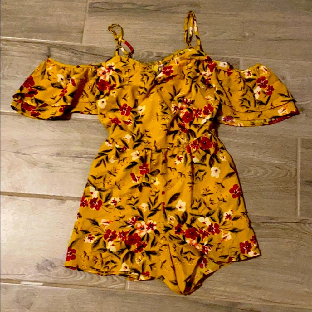 Yellow floral Romper